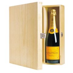 3 Bottle Wooden Wine Box with Hinged Lid